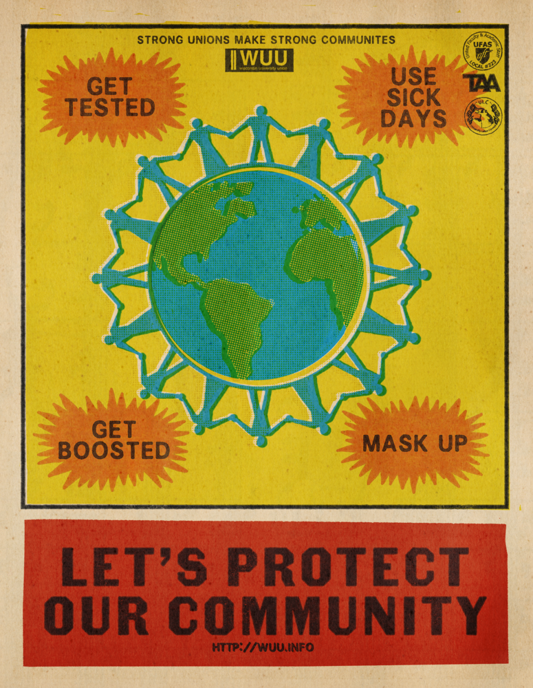 Vintage-style poster encouraging good public health behaviors in response to the COVID-19 pandemic